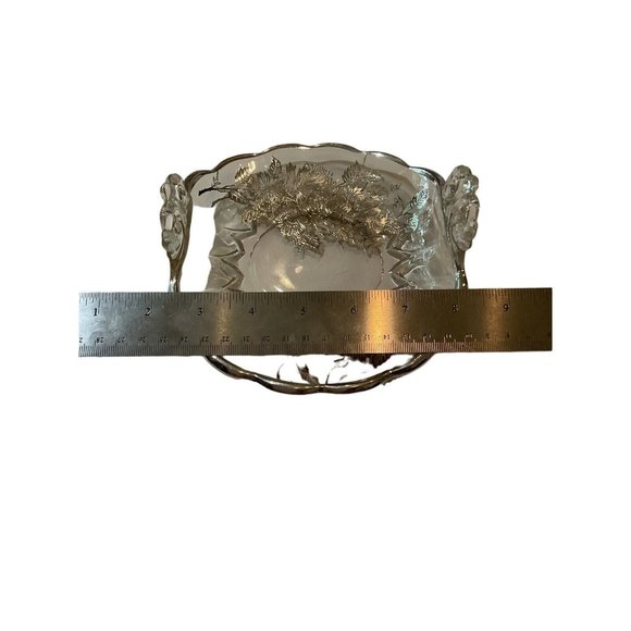 Silver City Glass Napkin Candy Bon Bon Trinket Serving Etched Dish - Picture 6 of 6